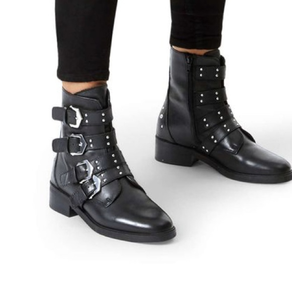 Carvela Kurt Geiger multi strap leather ankle boots, size 38